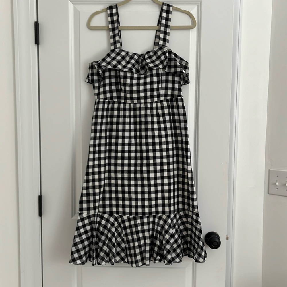 J.Crew Gingham Black and White Dress